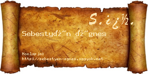 Sebestyén Ágnes névjegykártya