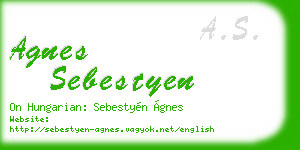 agnes sebestyen business card